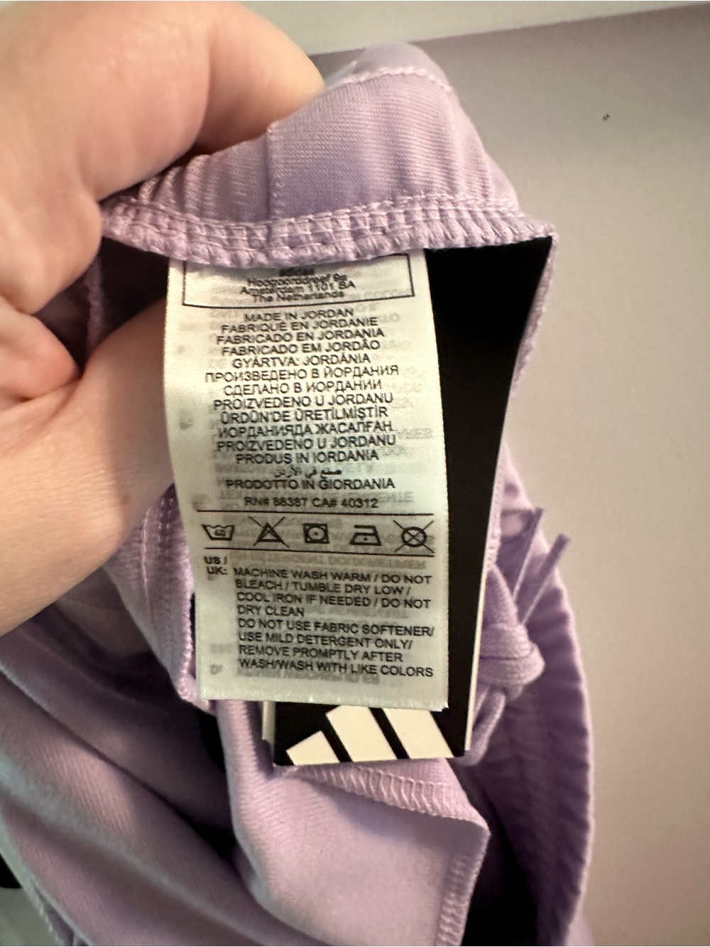 adidas Lavender Track Joggers with Side Stripes - Picture 6 of 6